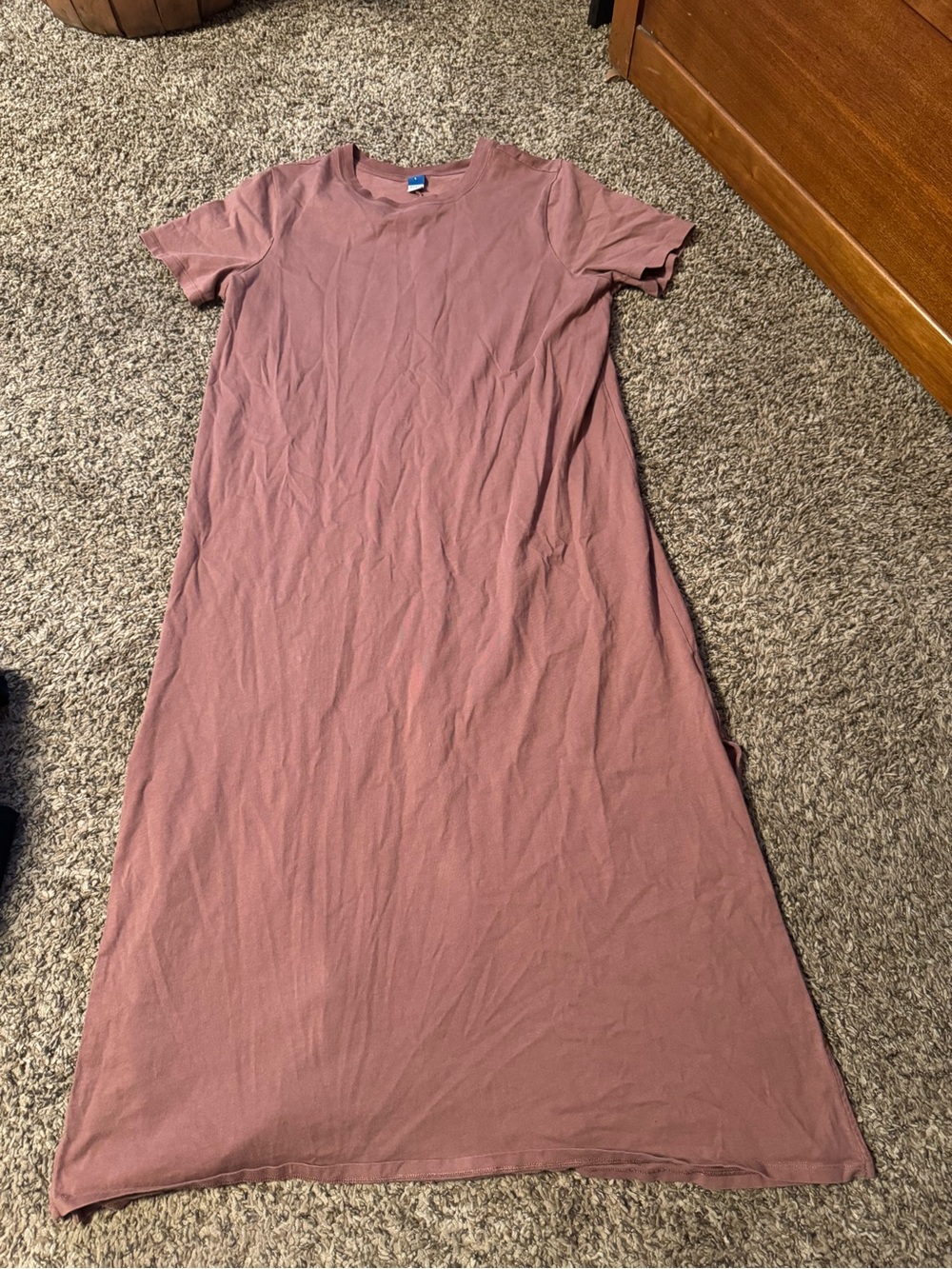 Old Navy Short-Sleeve Maxi Dress in Dusty Mauve